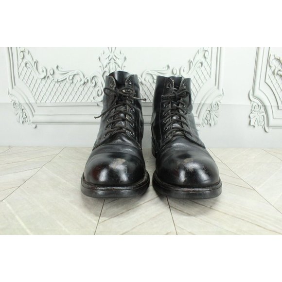 Vintage Black Leather Oil Resistant Military Lace Up Work Boots Size 42 US 8 E - Picture 4 of 9